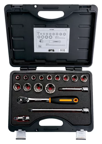 BAHCO Set chei tubulare 1/2", AF, 17 buc