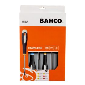   Set șurubelnițe BAHCO ERGO™ din oțel inoxidabil, cu cap plat (6 piese)