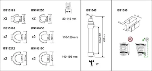 Arc BAHCO Macpherson pentru compresie 110-150mm