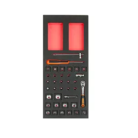   BAHCO 1/3 Szerszámszivacs modul, 1/4” dugókulcs készlet, 37 részes