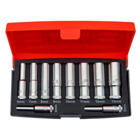 Set chei tubulare BAHCO cu lungimea de 1/4", 10 buc.