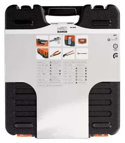 Set chei tubulare BAHCO 1/2" și 1/4", 81 bucăți