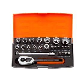   Set chei tubulare BAHCO, dimensiuni 1/4", inch, 25 bucăți