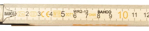 Riglă pliabilă BAHCO 2 m, metrică, 12 bucăți