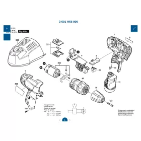   Motor de curent continuu BOSCH, piesă de schimb, GSR 10.8 V-LI