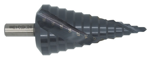 Burghiu în trepte ECEF 4-12 mm HSSE+TiALN, muchie răsucită