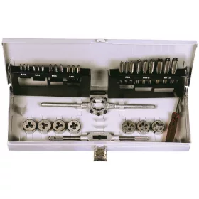 ECEF Menetfúró-metsző klt M3-M12 32 részes fém dobozban