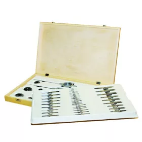 ECEF Menetfúró-metsző klt M3-M24 56 részes fa dobozban