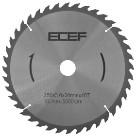   Lamă de ferăstrău circular ECEF, pentru prelucrarea lemnului, cu vârf din carbură, 250x30 mm z=60