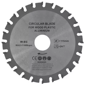   Lamă de ferăstrău circular ECEF, pentru prelucrarea lemnului, cu vârf din carbură, 115x22,23 mm z=24