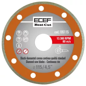   Gyémánttárcsa ECEF, folytonos vágórésszel 115 mm 4,5"