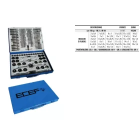   ECEF Menetfúró-metsző készlet M2-M18 110 részes Fémdobozban