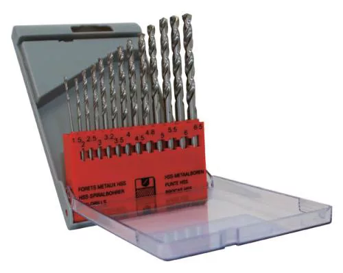 ECEF Fémcsigafúró HSS-G DIN338 készlet HSS-G, 1,5-6,5 mm 13 részes