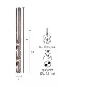 Burghiu metalic cu spirală ECEF 23,00 mm HSS-G DIN338