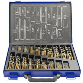   ECEF Fémcsigafúró HSS-G M2, Gold Black DIN338 készlet HSS-G, Gold Black, 1-10 mm 170 részes, 130° , Gold Black DIN338