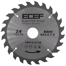   Lamă de ferăstrău circular ECEF, pentru prelucrarea lemnului, cu vârf din carbură, 160x30 mm z=24