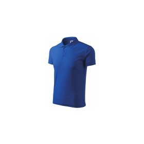   Tricou polo pique cu guler pentru bărbați, albastru regal, M