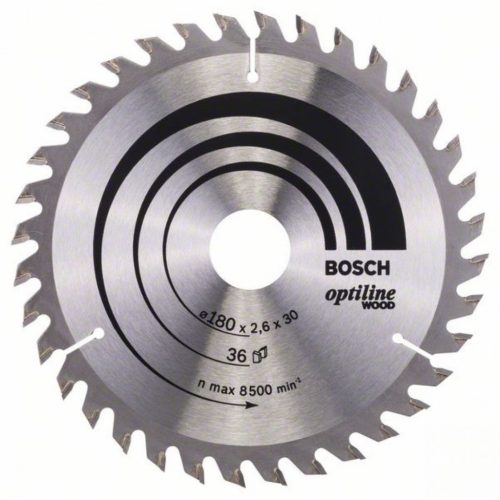 Lamă de ferăstrău circular BOSCH, 180x30 mm z= 36, Optiline Wood
