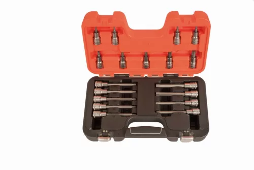 Set chei tubulare Torx BAHCO, 1/2", scurt-lung, 18 piese