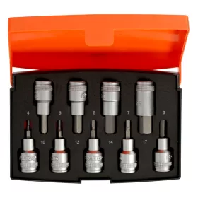 Set chei tubulare Allen BAHCO, 1/2", scurte, 9 piese