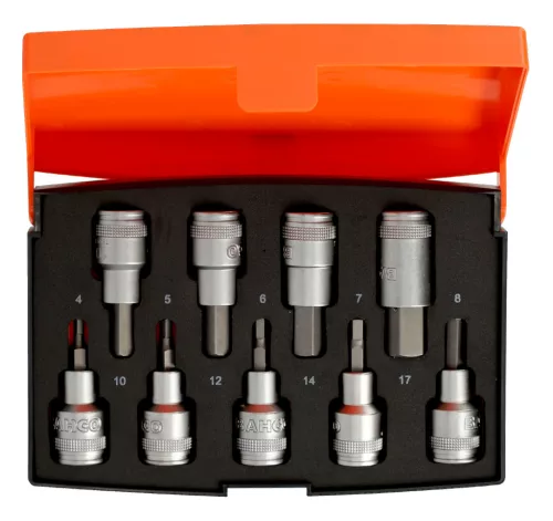 Set chei tubulare Allen BAHCO, 1/2", scurte, 9 piese