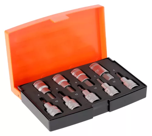 Set chei tubulare Allen BAHCO, 1/2", scurte, 9 piese