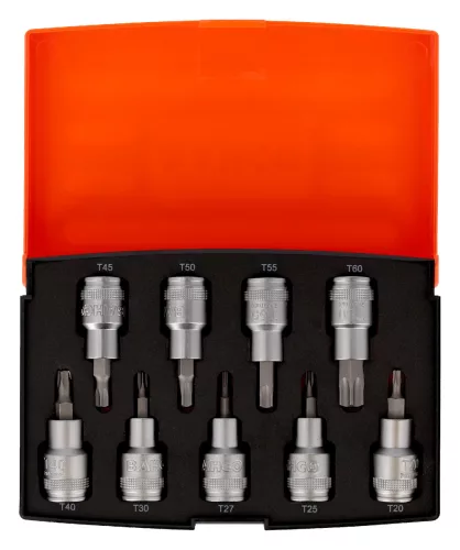 Set chei tubulare BAHCO Torx, 1/2, scurte, 9 bucăți