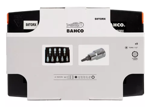 Set chei tubulare BAHCO Torx, 1/2, scurte, 9 bucăți