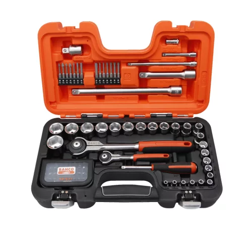Set chei tubulare BAHCO 1/4" și 1/2" cu cap pivotant 79 piese