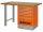 Banc de lucru BAHCO cu blat din MDF, 1800x750x1030 mm, cu dulap cu 8 sertare, portocaliu