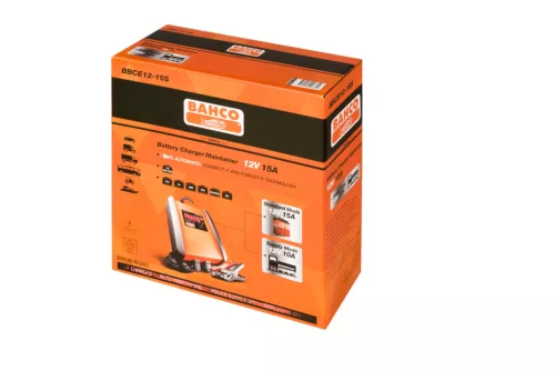 Încărcător de baterii BAHCO complet automat 12V 15A (10-230Ah) în 8 etape cu mod de alimentare