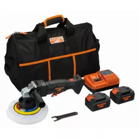   Set de lustruit fără fir BAHCO de 18 V, excentricitate de 4,5 mm, 5 inci, 2 baterii de 5 Ah