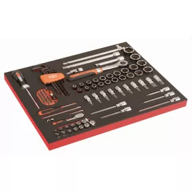   BAHCO 3/3 Szerszámösszeállítás: 1/2" + 3/8" dugókulcs+ kiegészítők, 101 részes