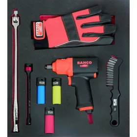   BAHCO 2/3 Szerszámösszeállítás:  1/2" Levegős ütvecsavarózó MINI SET