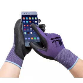   Védőkesztyű Touchscreen PU tenyérmártott, érintőképernyős készülékekhez fejlesztve. Méret: 10