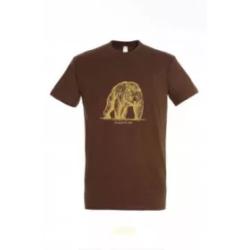 Tricou cu guler rotund și model grizzly, 100% bumbac, XL