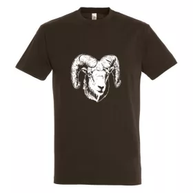 Tricou cu guler rotund și model muflon, 100% bumbac, 2XL