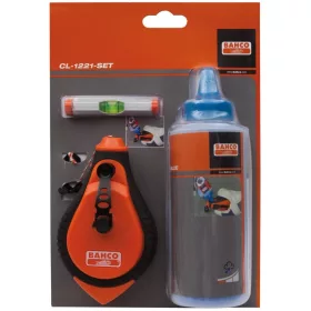   Set de nivelare BAHCO, fir vertical 30m, nivelă cu bulă de aer, cretă albastră