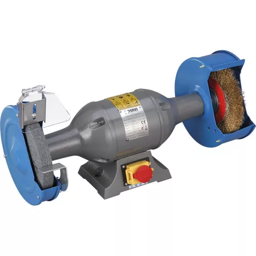 Polizor dublu FERVI cu disc metalic, versiune lată 200x25x20 mm 230V