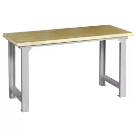   FERVI Fa tetejű munkaasztal (max.350 kg) 1524x650x865 mm, szürke/kék (satupad)