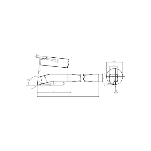 Sculă de strunjire cu plăcuță brazată FERVI ISO9 P25 12x12 DIN4974