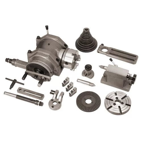 FERVI UNIVERSAL DIVIDING HEAD WITH TAILSTOCK, CHUCK AND DIVIDING PLATES