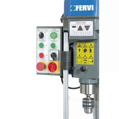 FERVI Álló fúrógép szíjhajtással, menetfúró funkcióval 16/B18