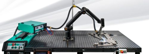 Robot de sudură Merkle WeldRobo7 cu mașină HighPulse 400DW și masă de 2 m