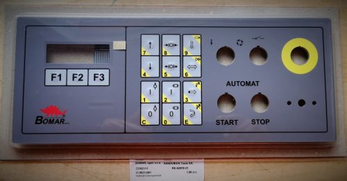 BOMAR Alkatrész: STG 260 DGH kezelő billentyűzet felület 