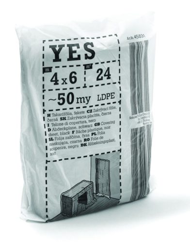 Folie de protecție YES S50 4x6m neagră, LDPE, neagră
