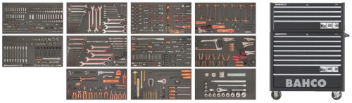 Cărucior scule BAHCO 1475KXL8NEGRU + 1485KXL4NEGRU