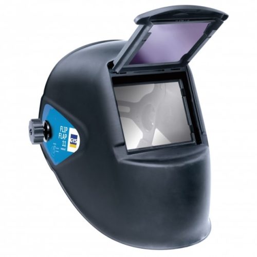 Protecție pentru cap cu clapă rabatabilă. Lentilă rabatabilă. Câmp vizual: 94×344 mm Dimensiuni lentilă și sticlă închisă la culoare: 90x110 mm