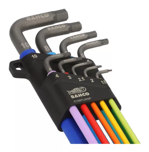 Set chei Allen BAHCO, codificate prin culori, 1,5-10 mm (9 bucăți)