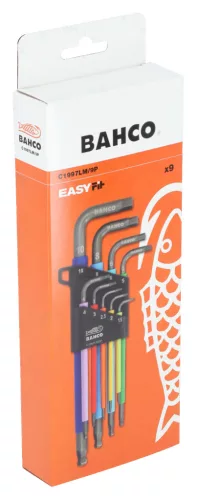 Set chei Allen BAHCO, codificate prin culori, 1,5-10 mm (9 bucăți)